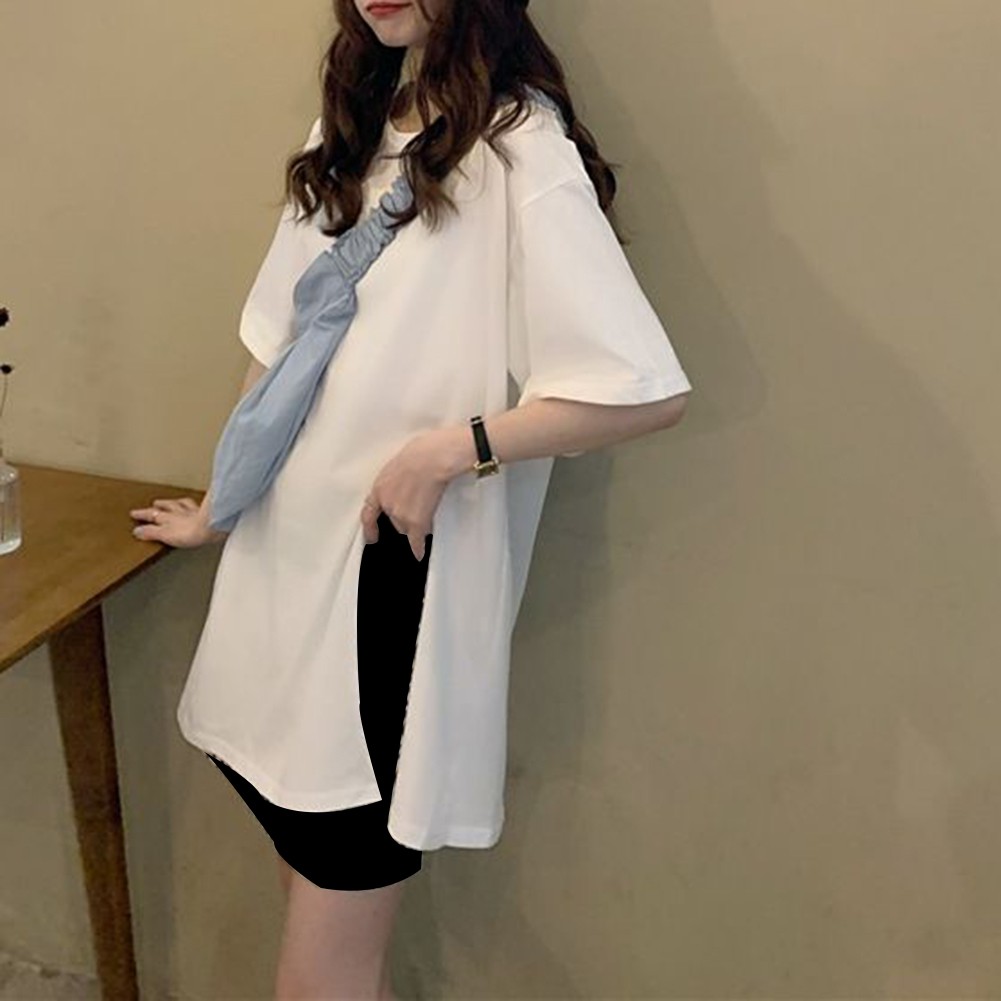 Trendy Summer T Shirt for Expecting Mothers with Slit Design and Loose Fit - Picture 17 of 47