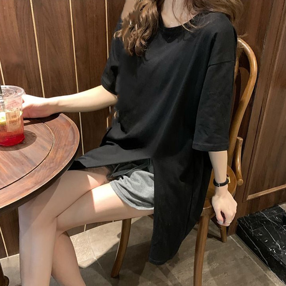 Trendy Summer T Shirt for Expecting Mothers with Slit Design and Loose Fit - Picture 42 of 47