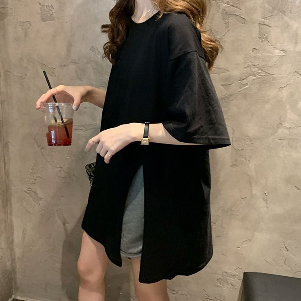 Trendy Summer T Shirt for Expecting Mothers with Slit Design and Loose Fit - Picture 40 of 47