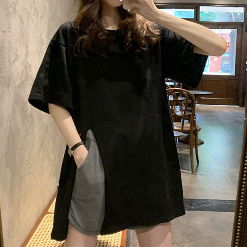 Trendy Summer T Shirt for Expecting Mothers with Slit Design and Loose Fit - Picture 41 of 47