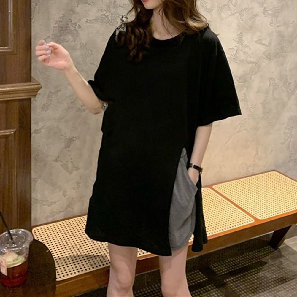 Trendy Summer T Shirt for Expecting Mothers with Slit Design and Loose Fit - Picture 43 of 47