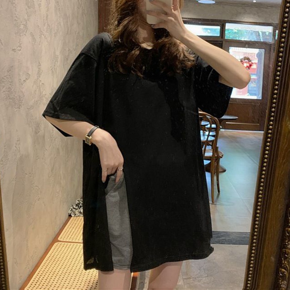 Trendy Summer T Shirt for Expecting Mothers with Slit Design and Loose Fit - Picture 38 of 47