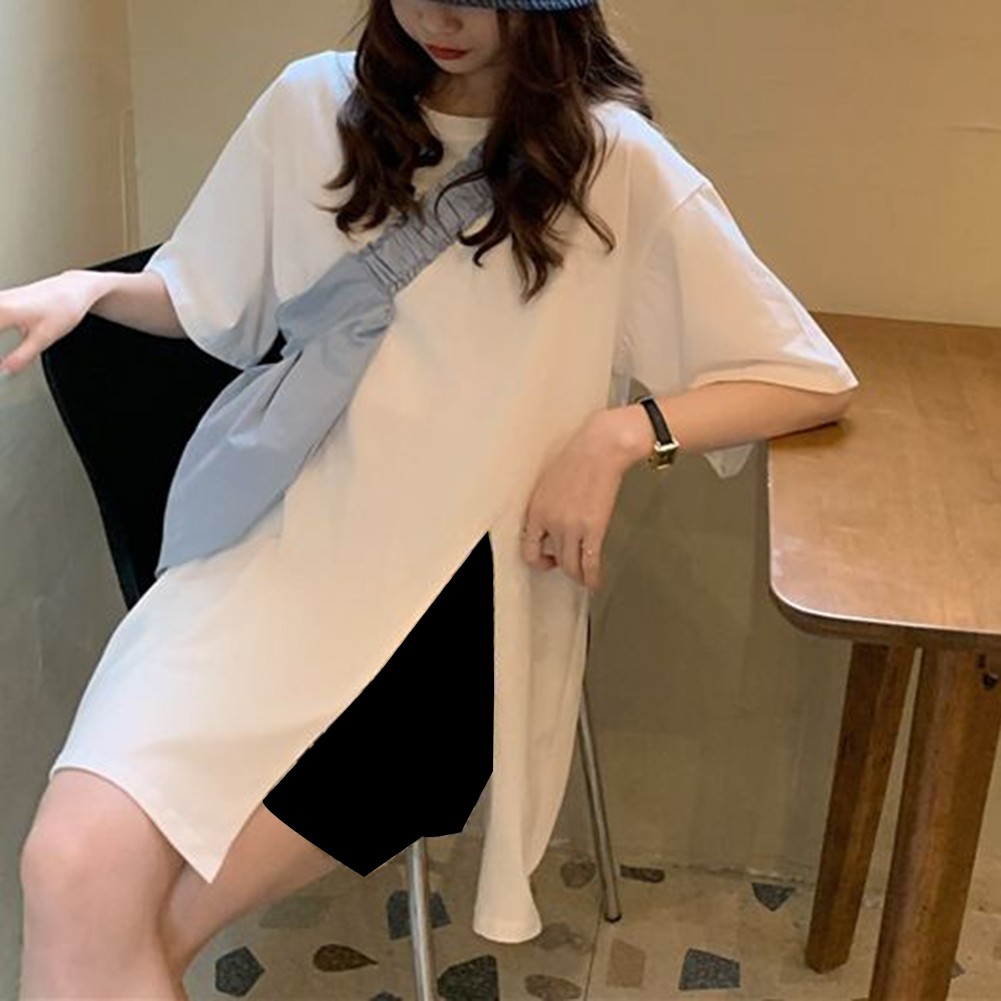 Trendy Summer T Shirt for Expecting Mothers with Slit Design and Loose Fit - Picture 19 of 47