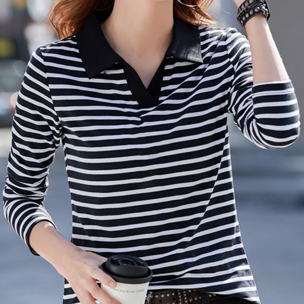 Für Damen Freizeit T-Shirt mit langen Ärmeln und V-Ausschnitt schlichtes Desig - Bild 16 von 32