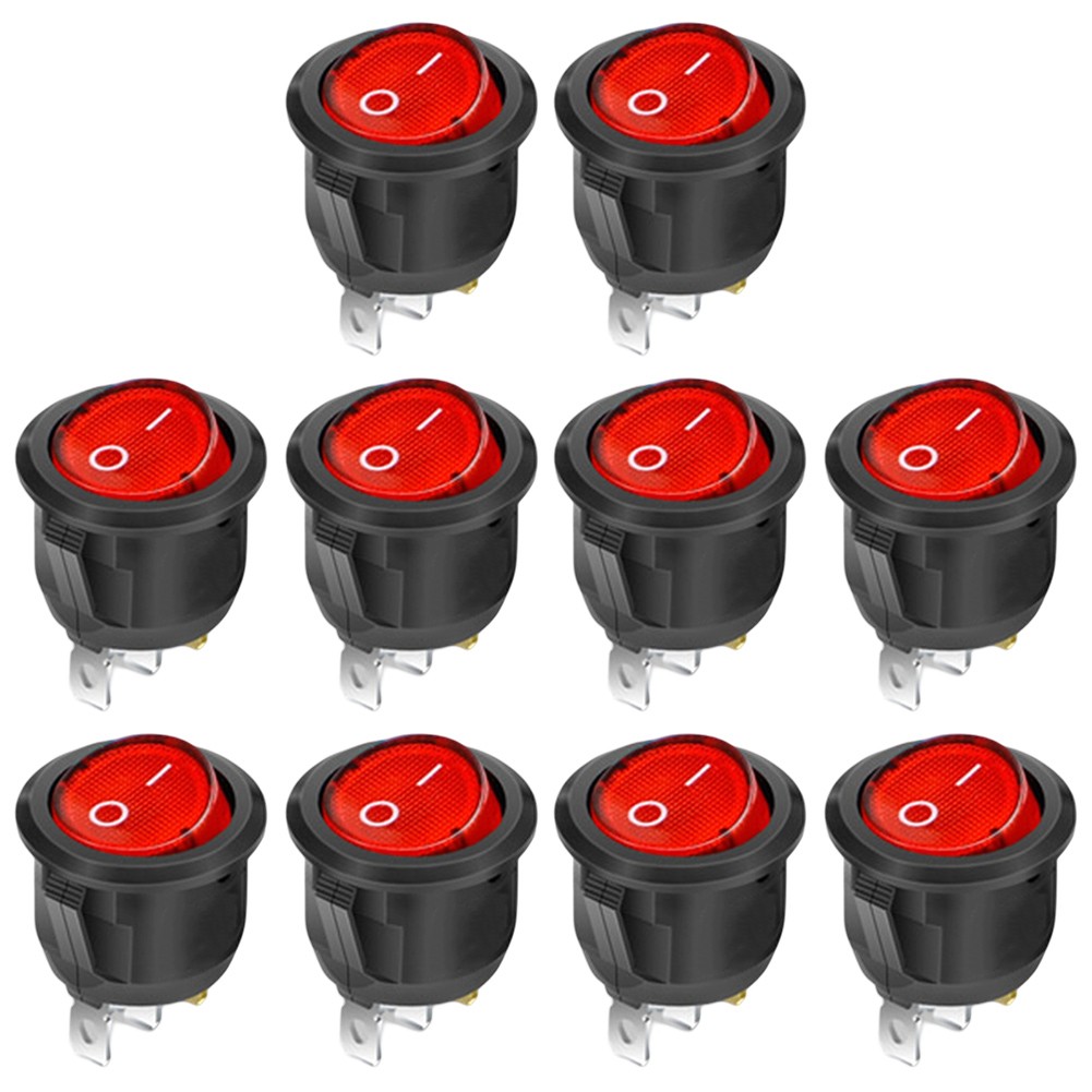 Lot de 10 interrupteurs à bascule ronds économiques OnOff avec lumière LED po - Photo 13 sur 19
