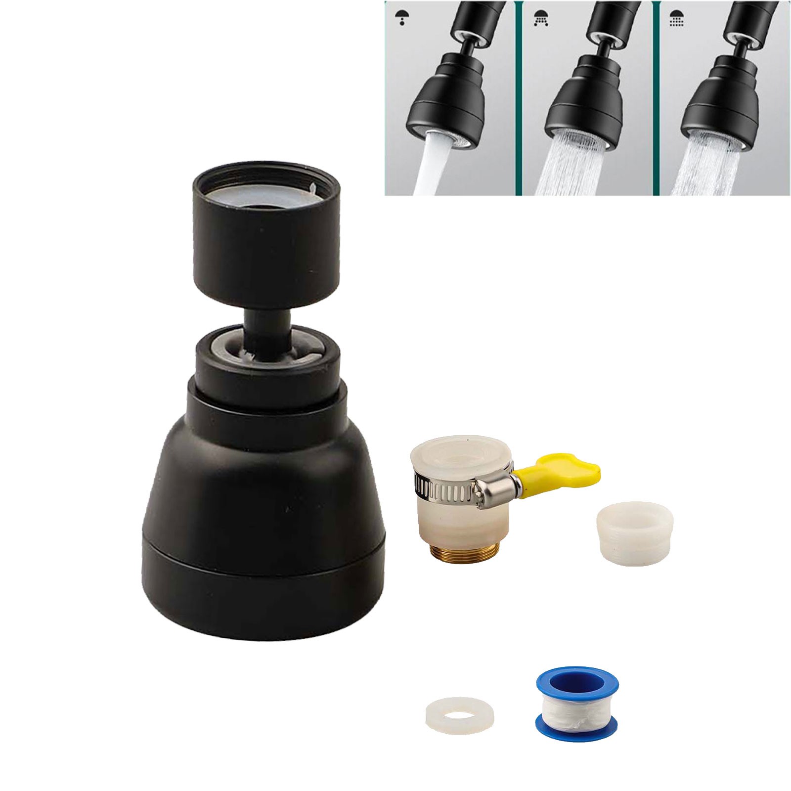 360?? Rotating Faucet Extender 3 Modes Water Saver Nozzle for Efficient Kitchen