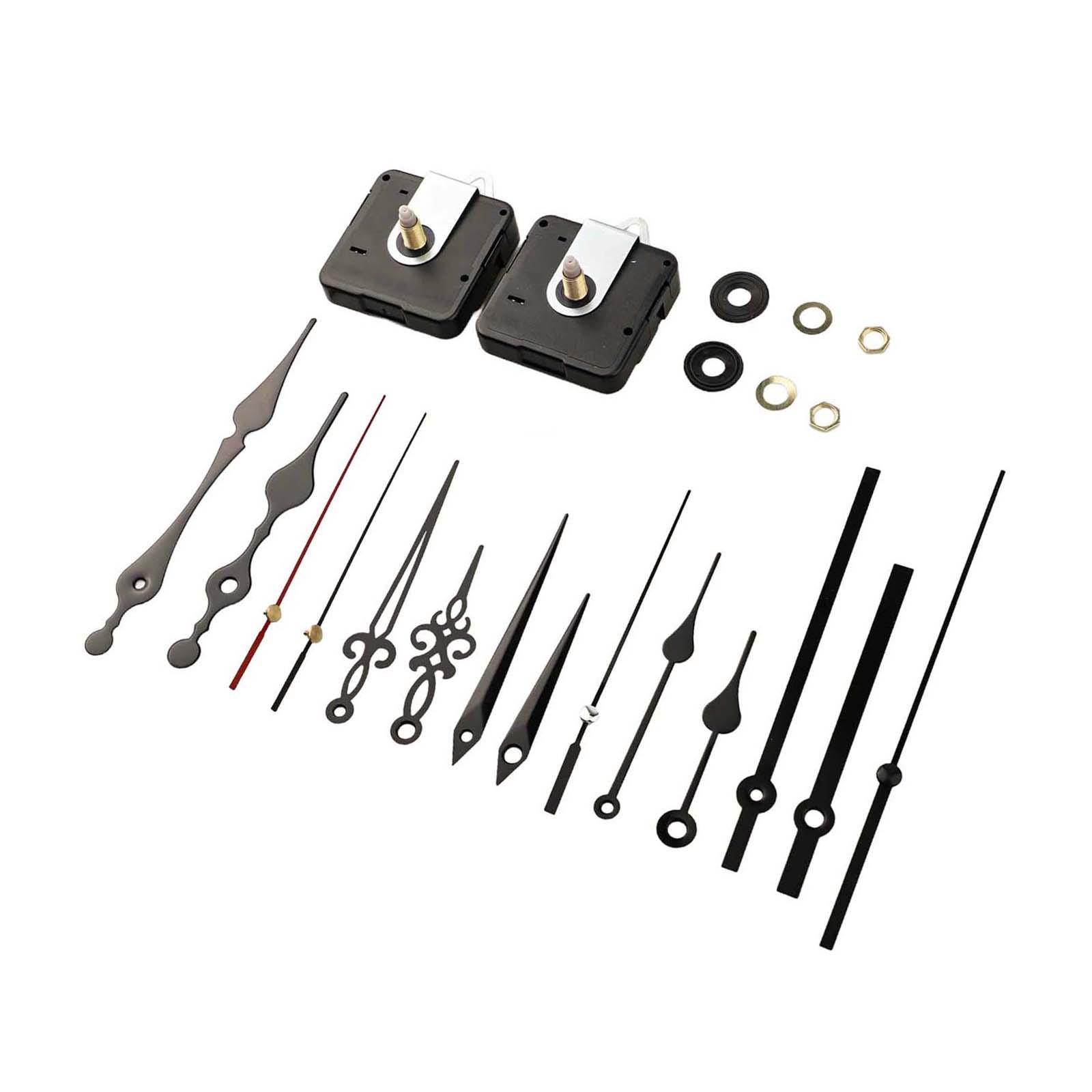Silent DIY 2PCS Sweep Second Wall Clock Movement 5PCS Metal Pointer Set