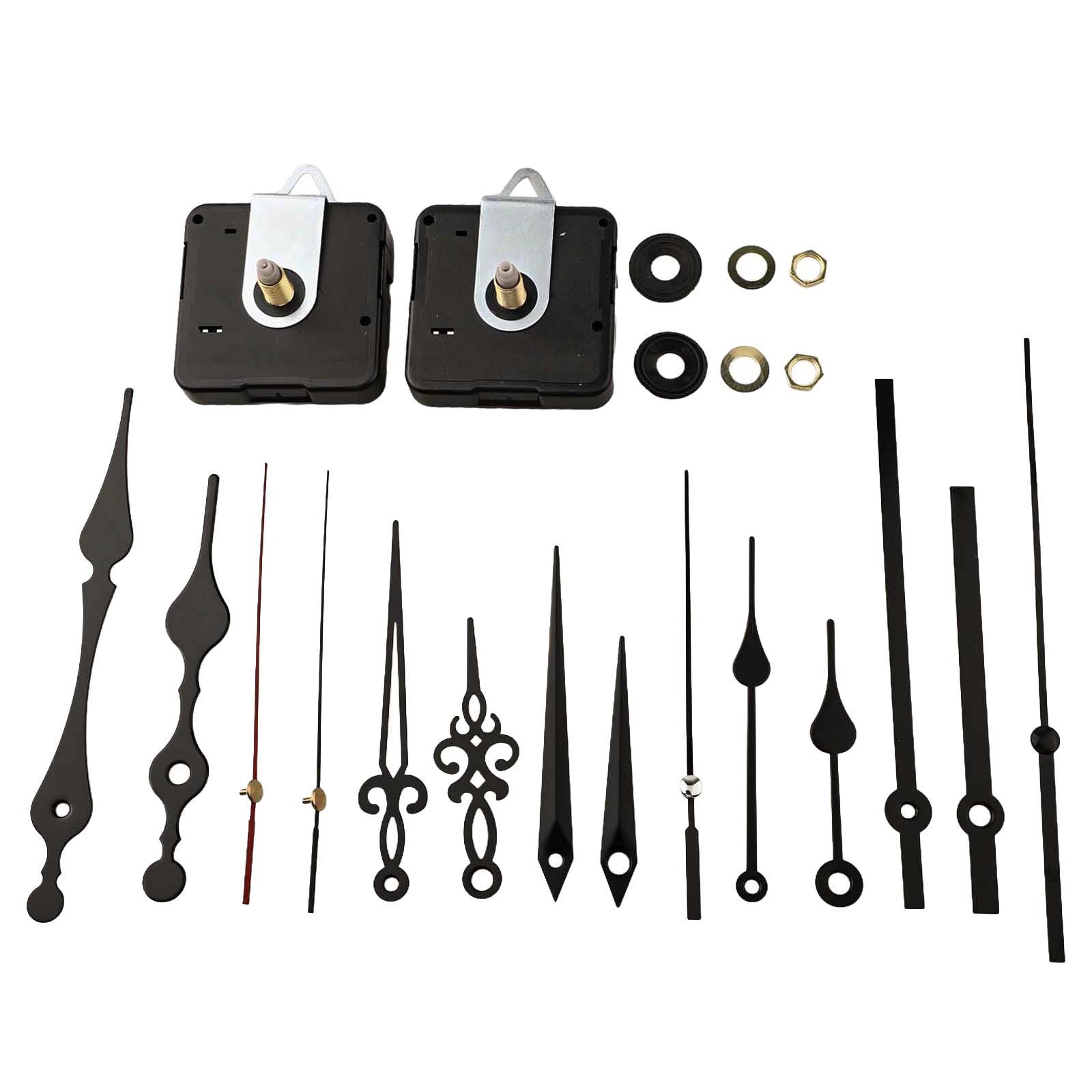 Silent DIY 2PCS Sweep Second Wall Clock Movement 5PCS Metal Pointer Set