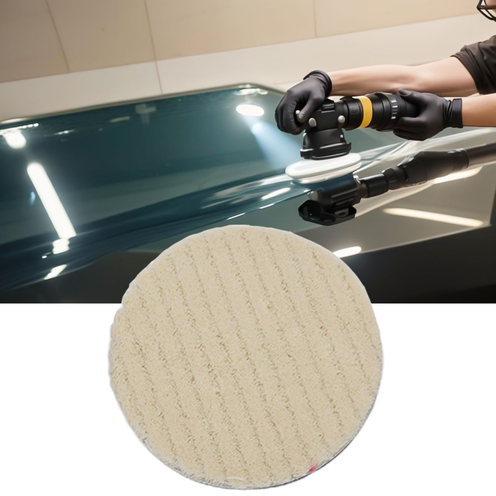 Wool Buffing Pad Set 57 Inch Perfectly Designed for Easy Maintenance Tasks