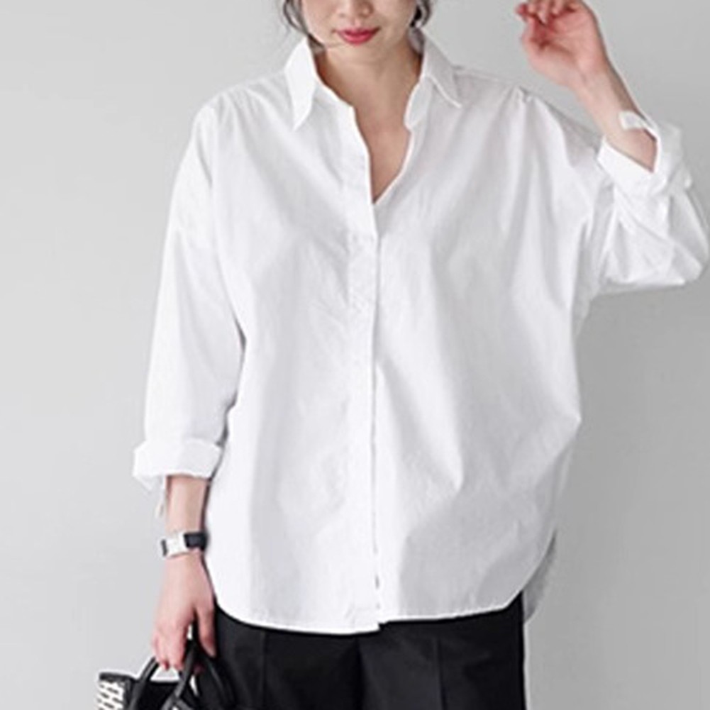 Elevate Your Wardrobe Women's Casual Commuter White Shirt with Sleeves - Picture 13 of 24