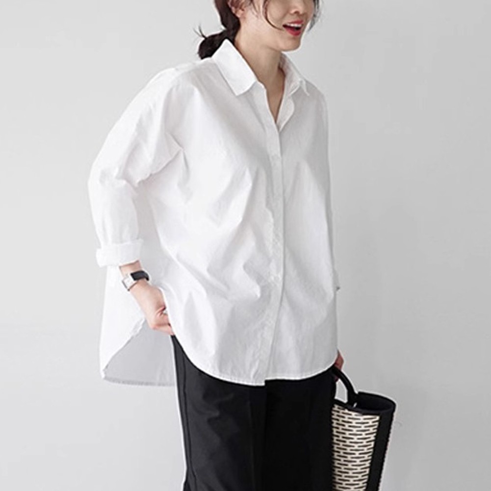 Elevate Your Wardrobe Women's Casual Commuter White Shirt with Sleeves - Picture 14 of 24