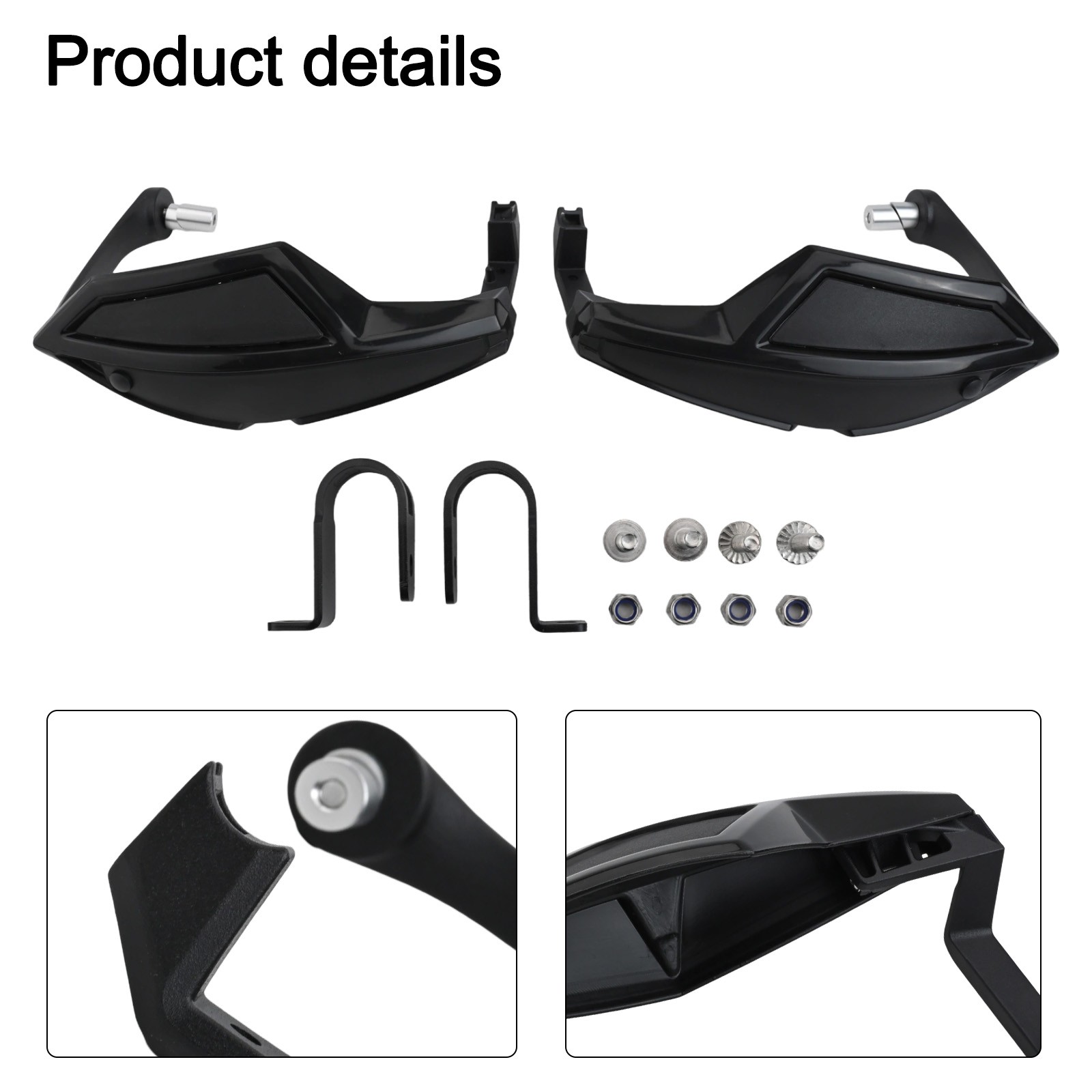 Ensemble de protège-mains ABS noir élégant compatible avec plusieurs pour mod - Photo 4/12