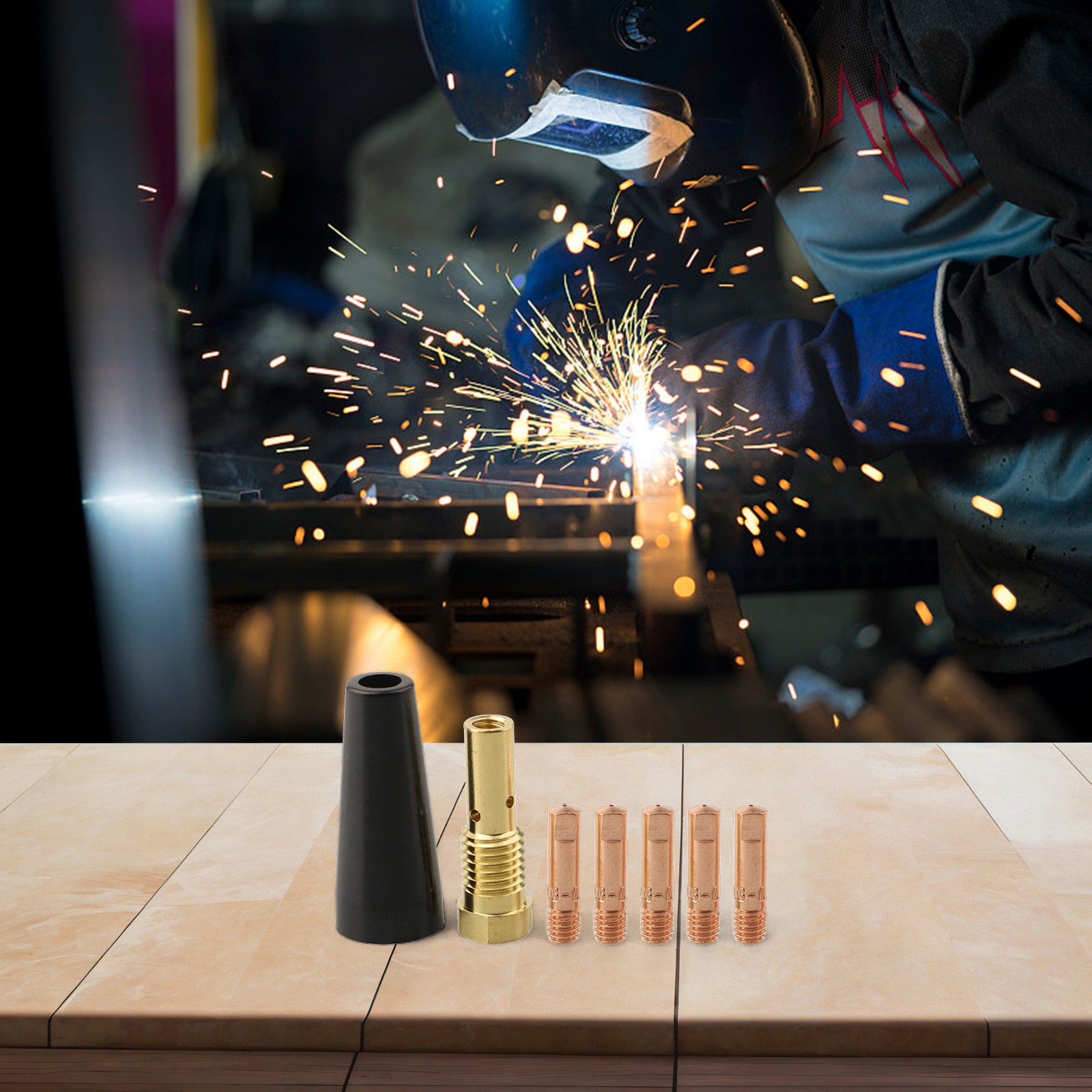 Complete 7PK Nozzle Tip Kit for MIG Welder for Flux Core Welding Projects