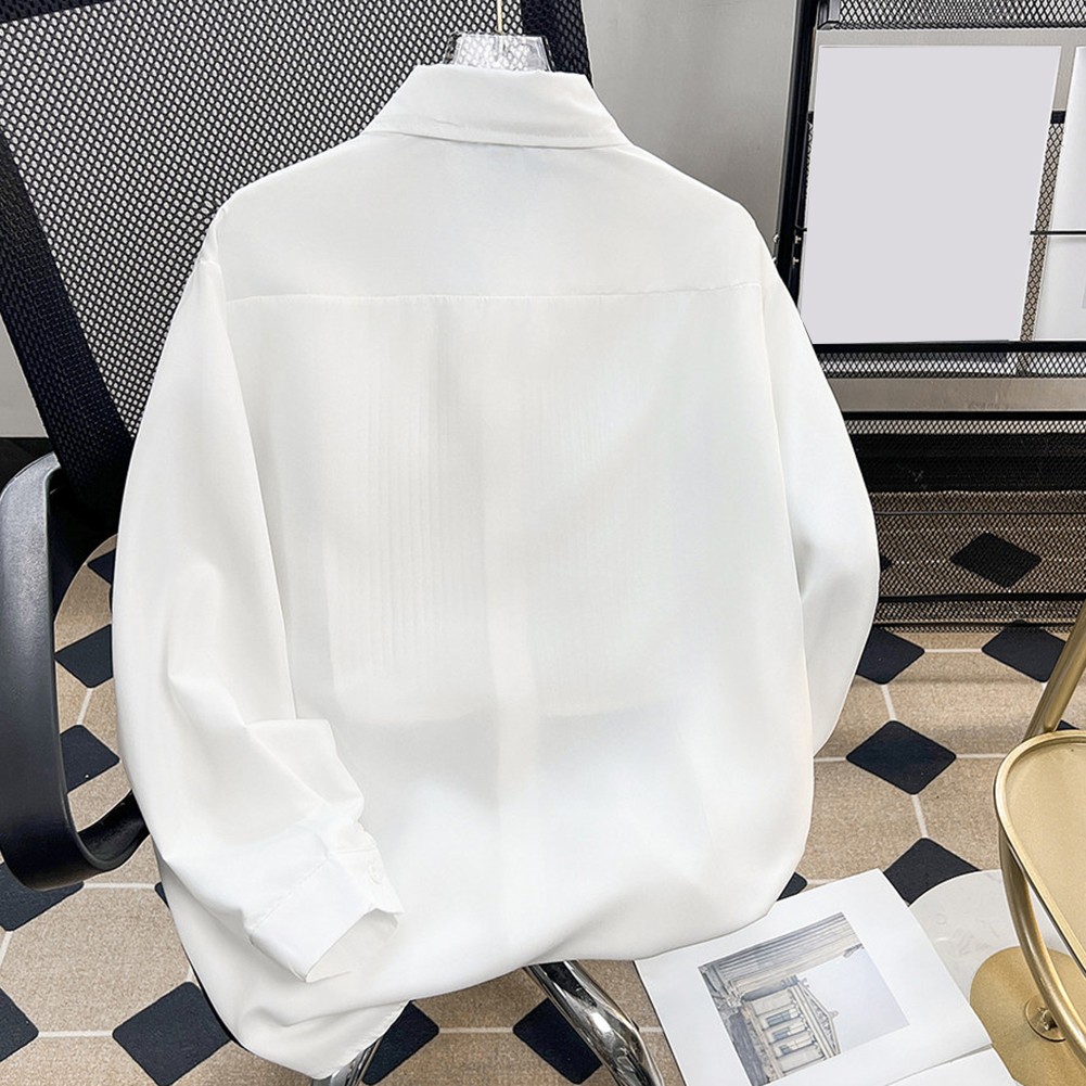 Dressed Up or Down Mens Thin Shirt Featuring Long Sleeves and Lapel Style - Imagen 14 de 27