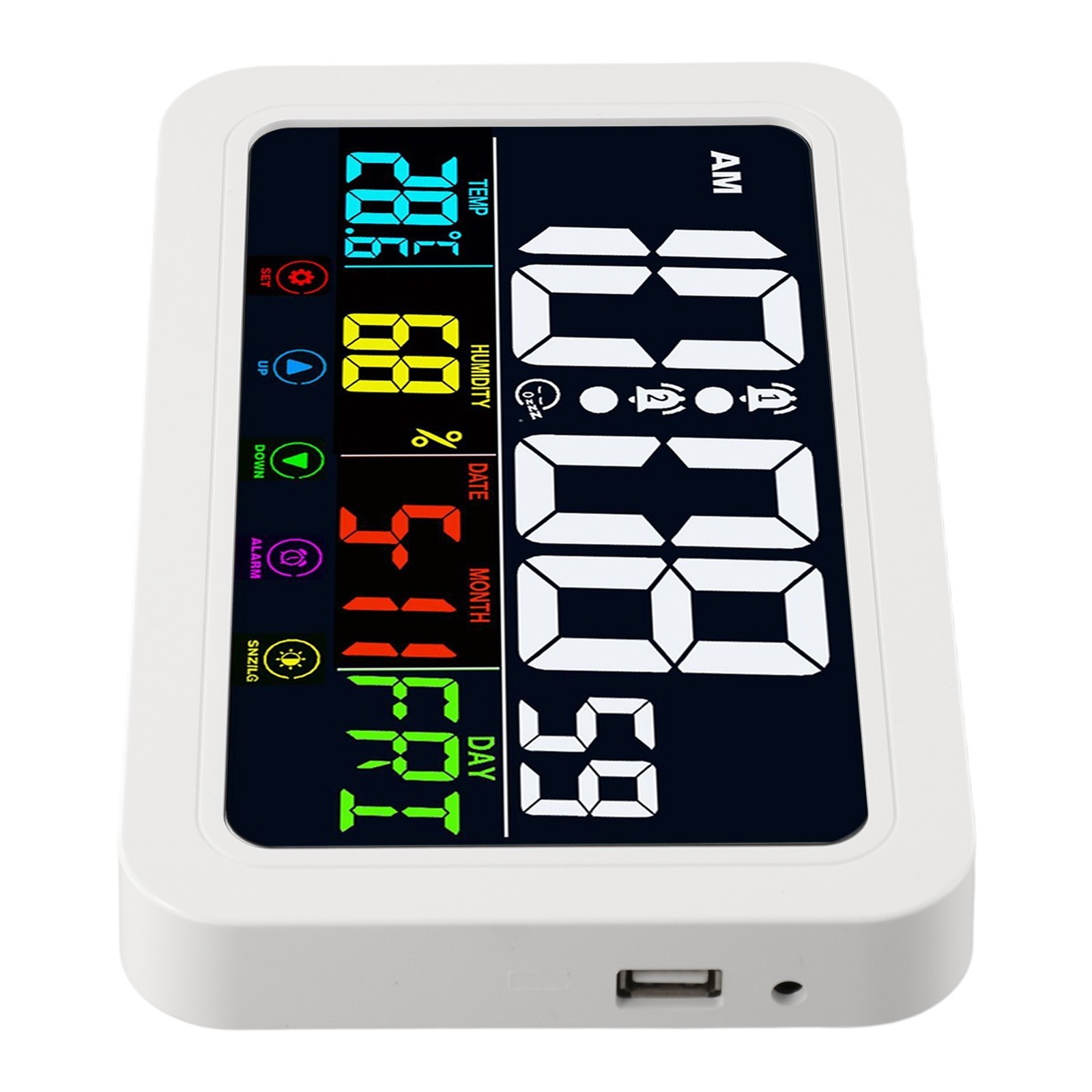 Elegante reloj digital de diseño moderno con calendario e indicador de temperatura - Imagen 32 de 37