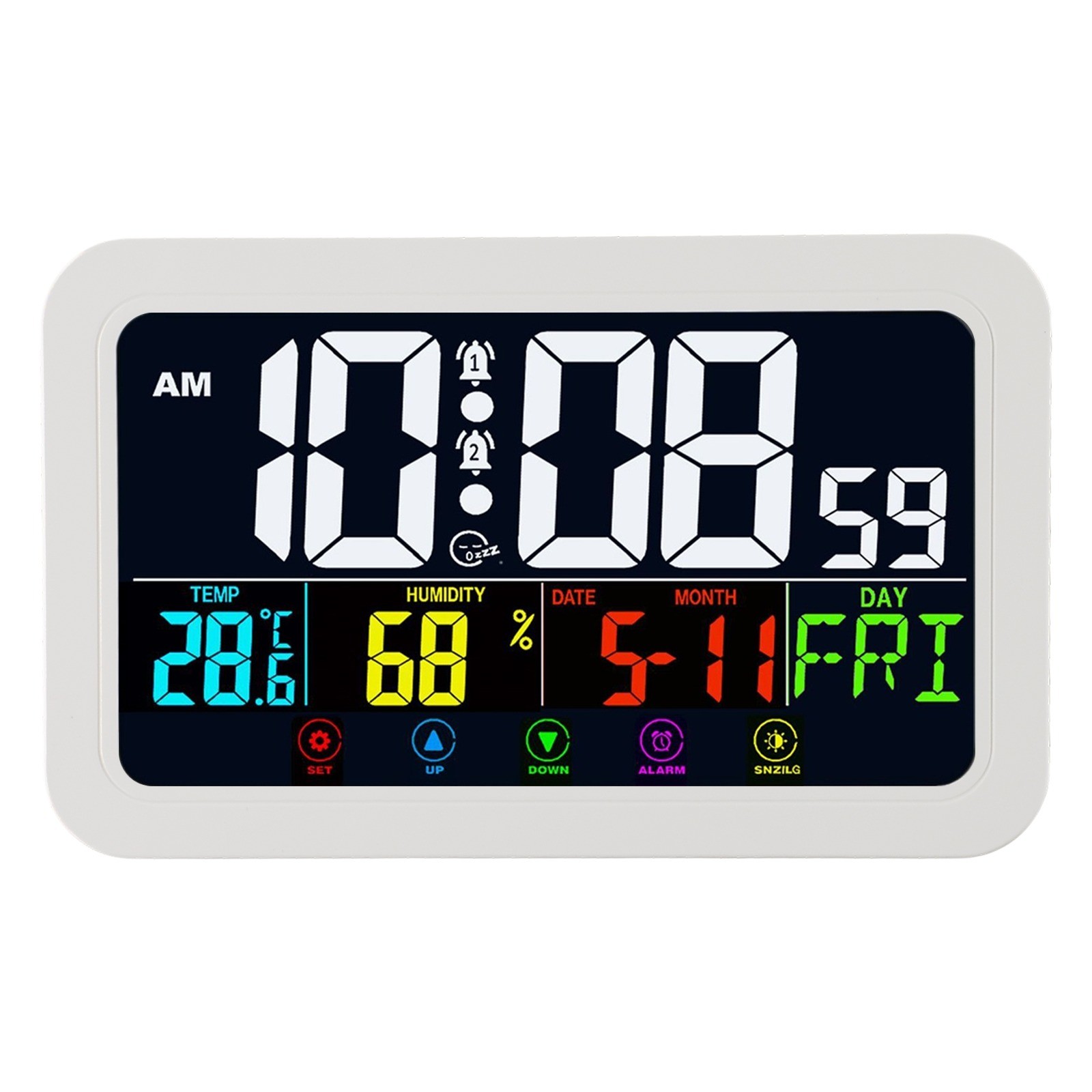 Elegante reloj digital de diseño moderno con calendario e indicador de temperatura - Imagen 29 de 37