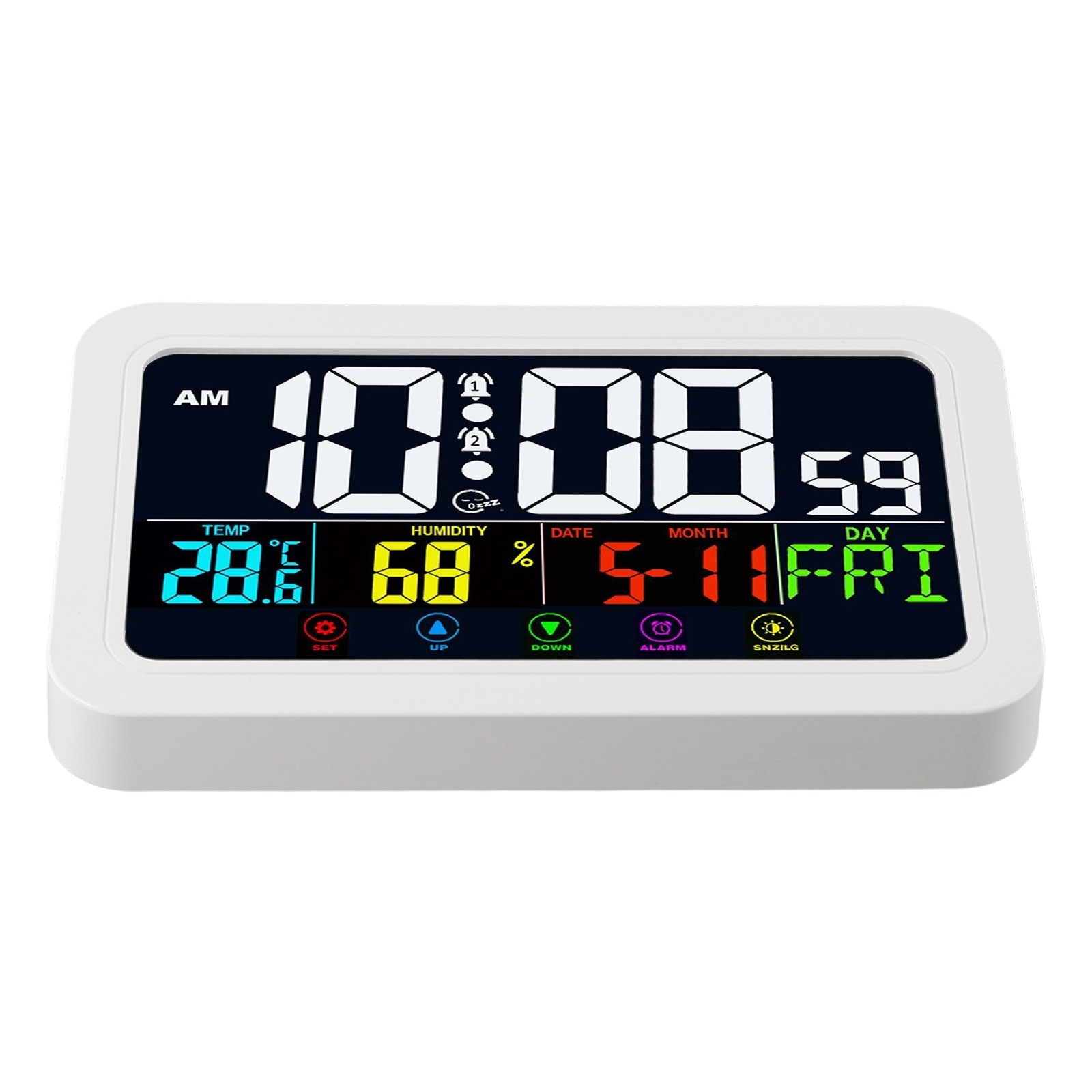 Elegante reloj digital de diseño moderno con calendario e indicador de temperatura - Imagen 31 de 37