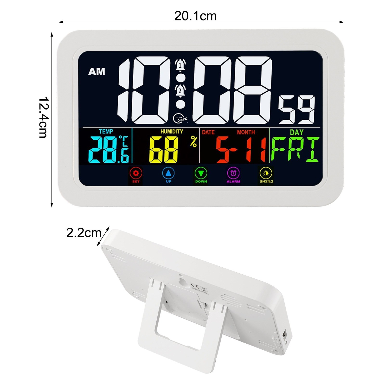 Elegante reloj digital de diseño moderno con calendario e indicador de temperatura - Imagen 27 de 37