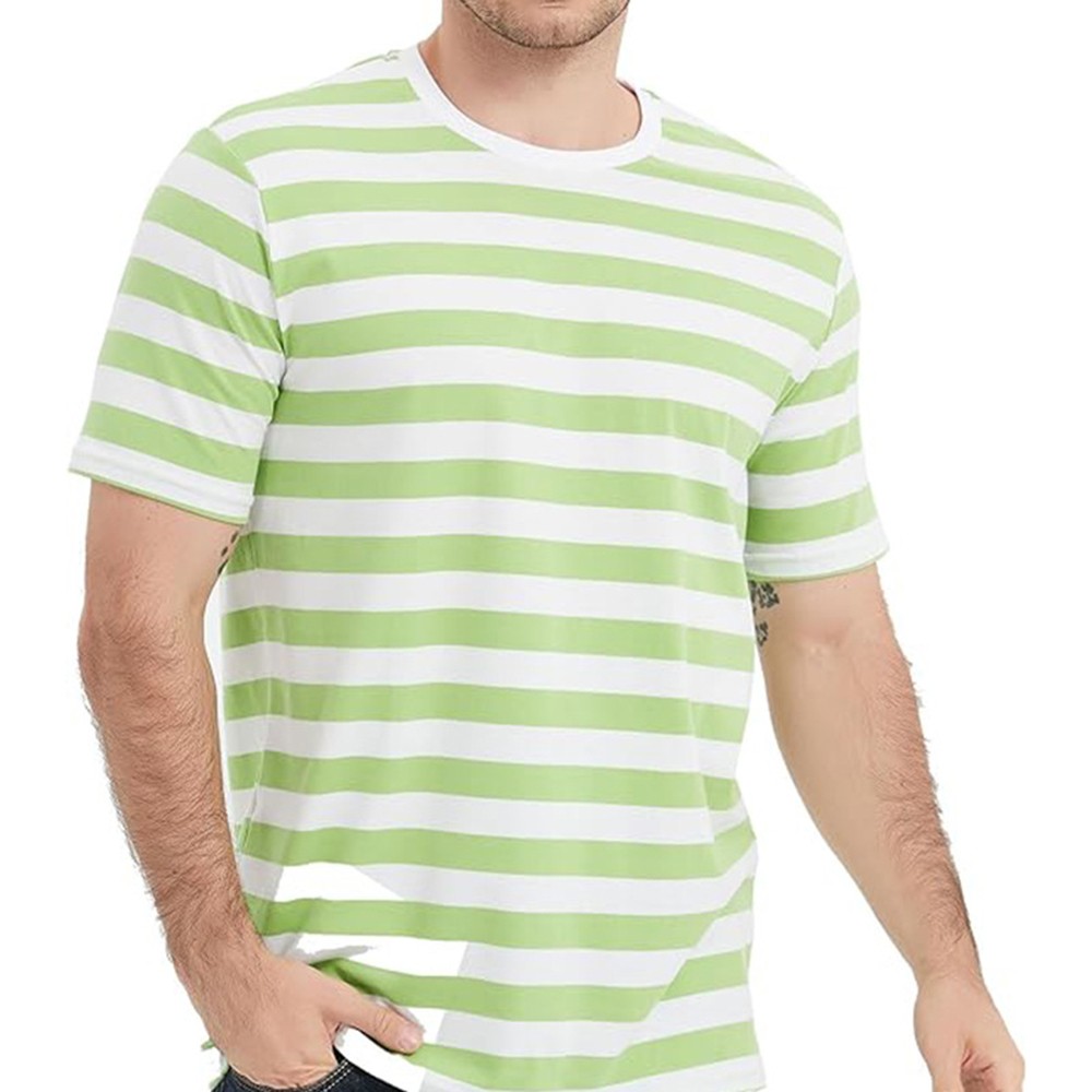 Brand New T Shirt For Vacation Slight Stretch Striped Summer Black Blue - Picture 13 of 17