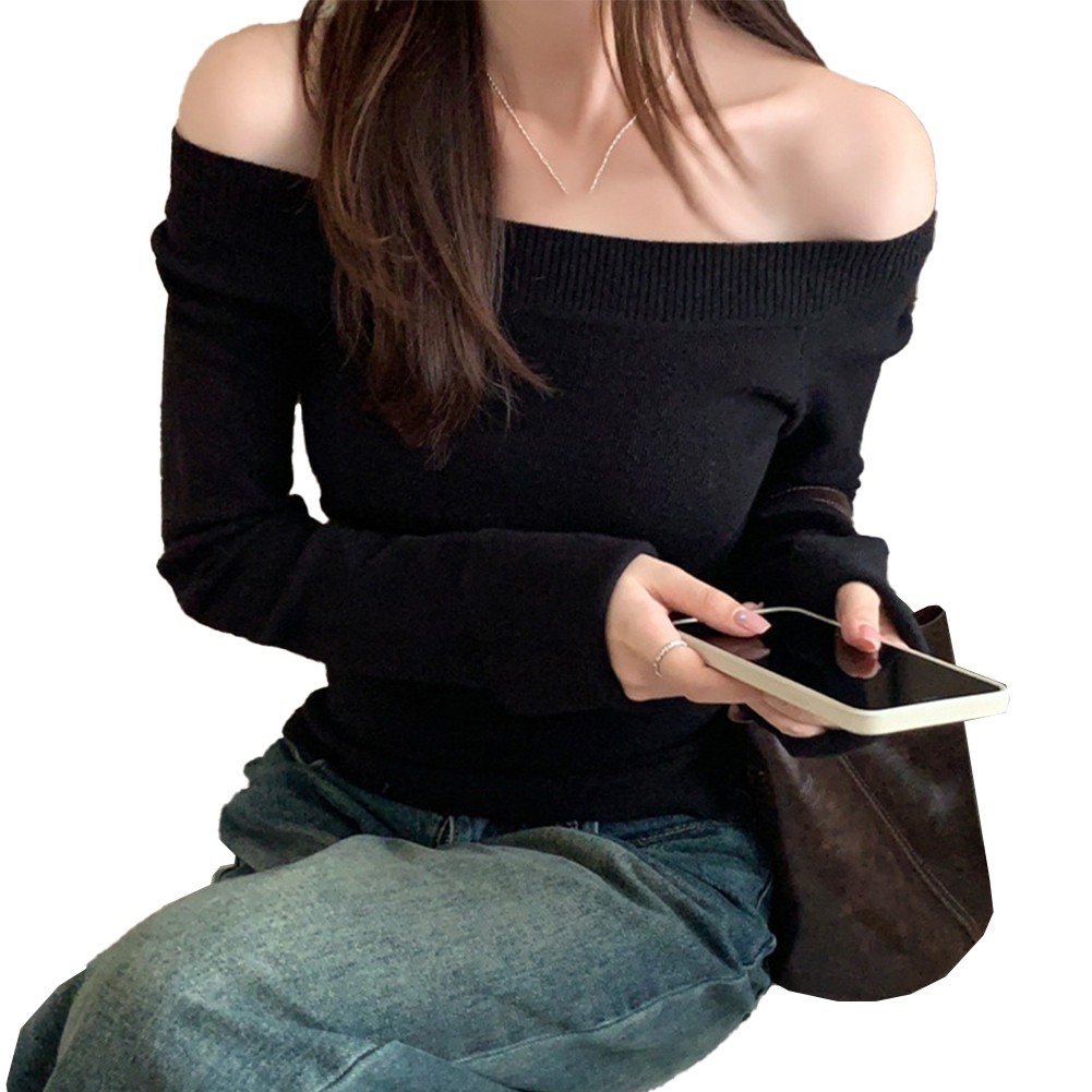 Elegant Crochet Basic Pullover Top for Women with Off The Shoulder Style - Picture 13 of 44