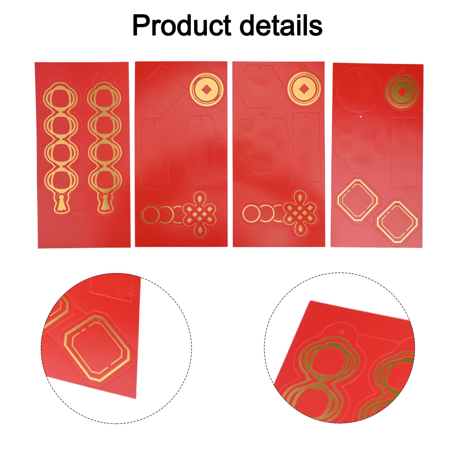 Holidays Made Bright with 42PCS Traditional Red Gold Pendant Decorations - Picture 20 of 30