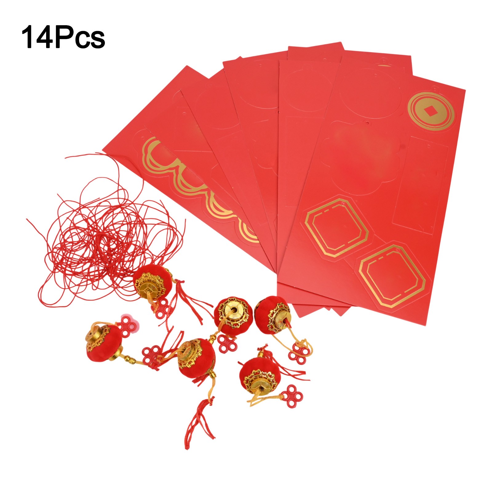 Holidays Made Bright with 42PCS Traditional Red Gold Pendant Decorations - Picture 21 of 30