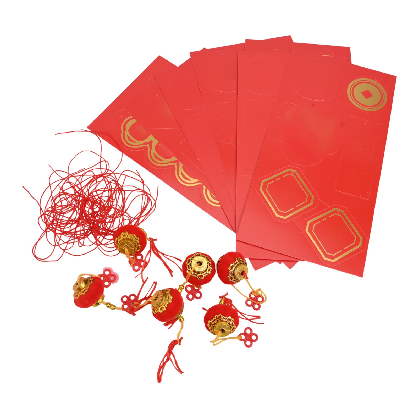 Holidays Made Bright with 42PCS Traditional Red Gold Pendant Decorations - Picture 19 of 30