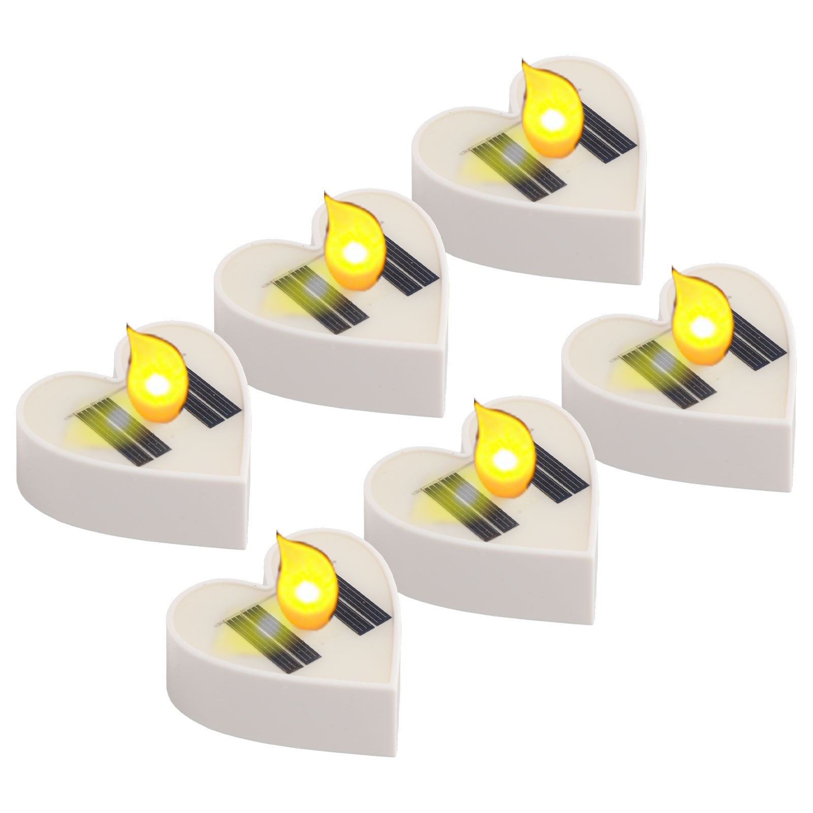Set of 6 Simulation Candles with Solar Power for Inviting Outdoor Spaces