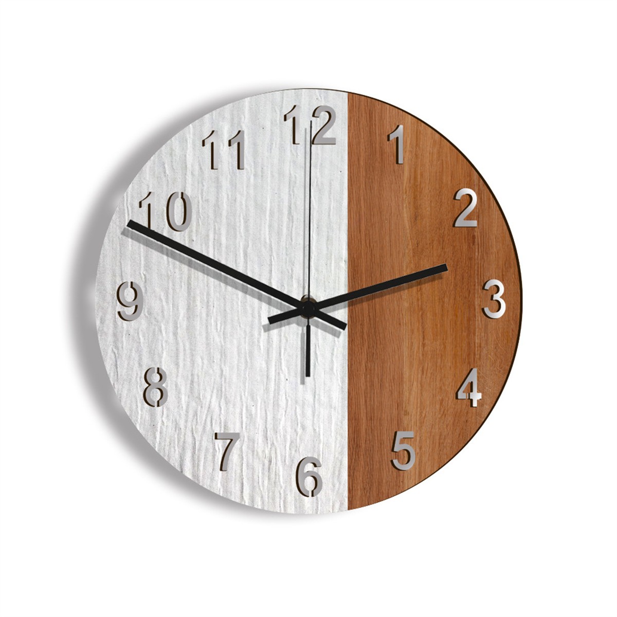 Trendy 12 Inch Rustic Wall Clock Silent Feature Great for Bedroom Decor