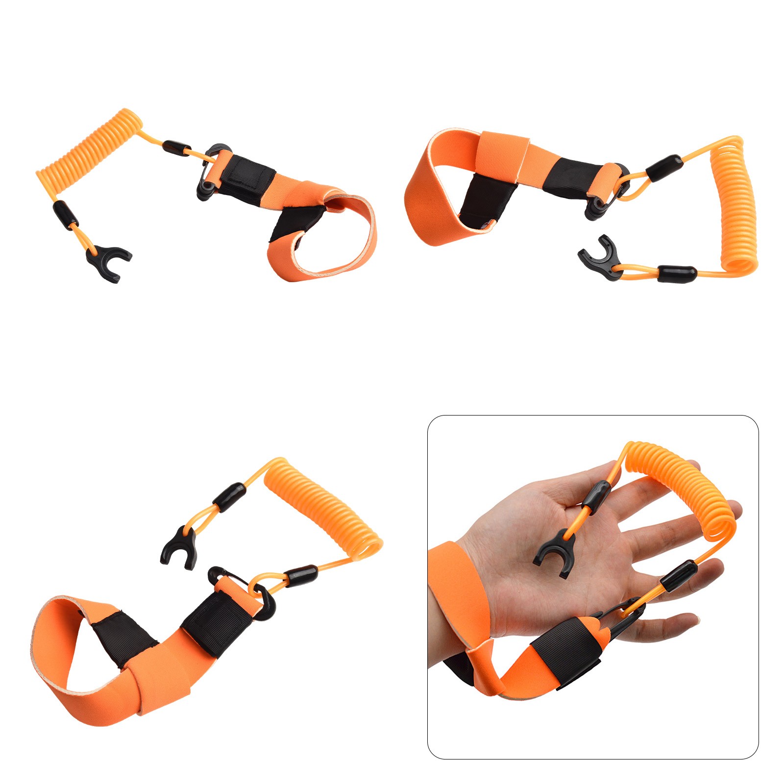 Nylon and Neoprene Construction Kill Switch Lanyard for Safe Boating Use