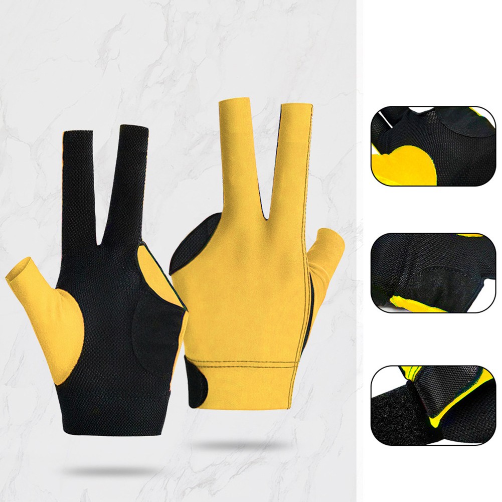 Pour Gants de billard gauche 3 doigts maille officiel respirante pour joueurs de billard