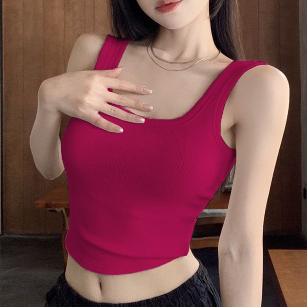 High Stretch Womens U Neck Ribbed Tank Top Ideal for Spring and Summer Fashion - Picture 41 of 41
