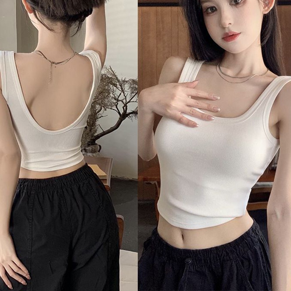 High Stretch Womens U Neck Ribbed Tank Top Ideal for Spring and Summer Fashion - Picture 18 of 41