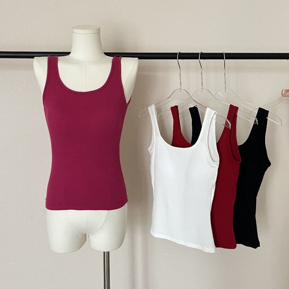 High Stretch Womens U Neck Ribbed Tank Top Ideal for Spring and Summer Fashion - Picture 37 of 41