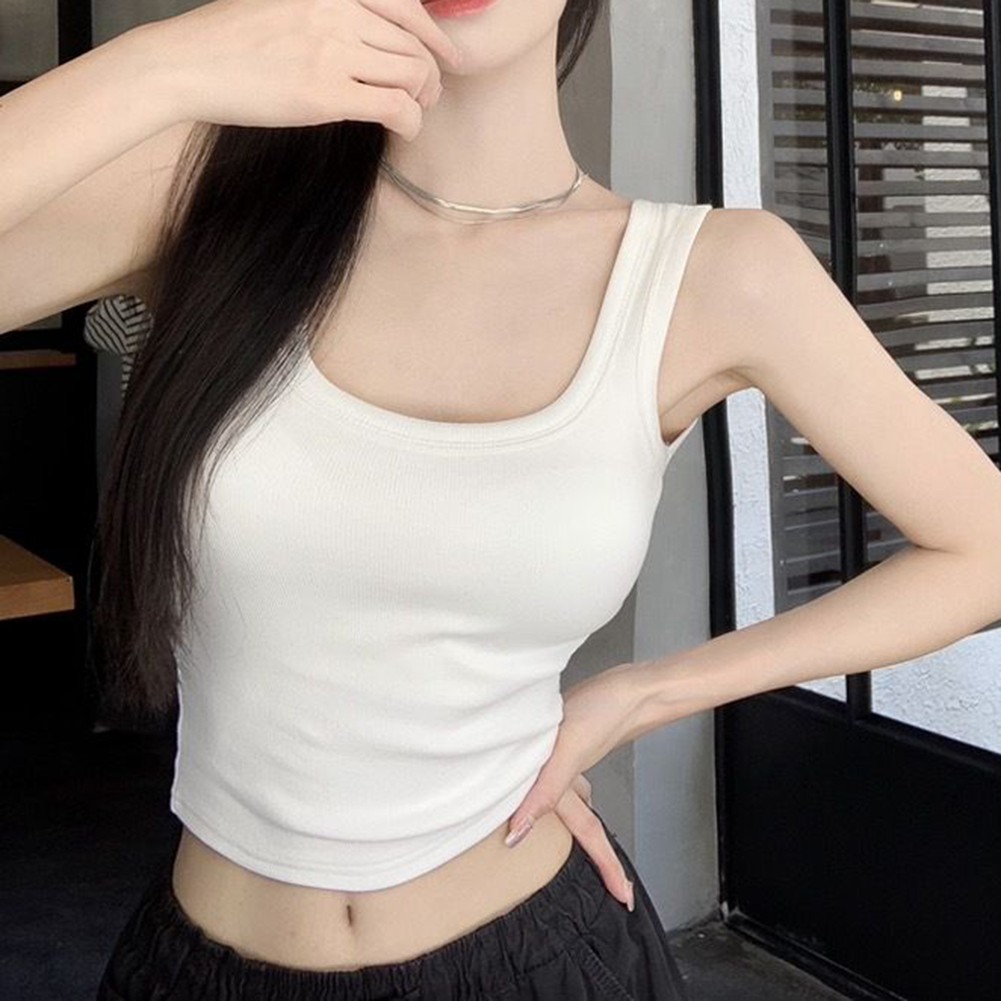 High Stretch Womens U Neck Ribbed Tank Top Ideal for Spring and Summer Fashion - Picture 17 of 41