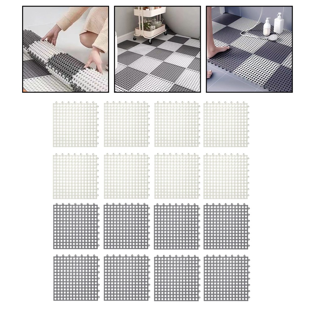 816 pcs Non Slip PP Mats Grey for Drainage in For Garage and Garden Areas - Picture 23 of 26