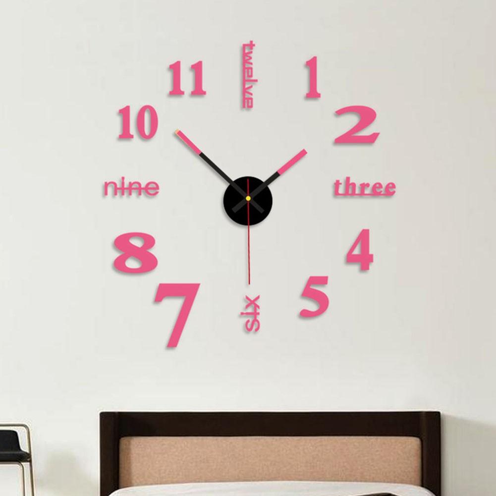 Silent Operation Luminous Wall Clock in For Pink for Creative Installation