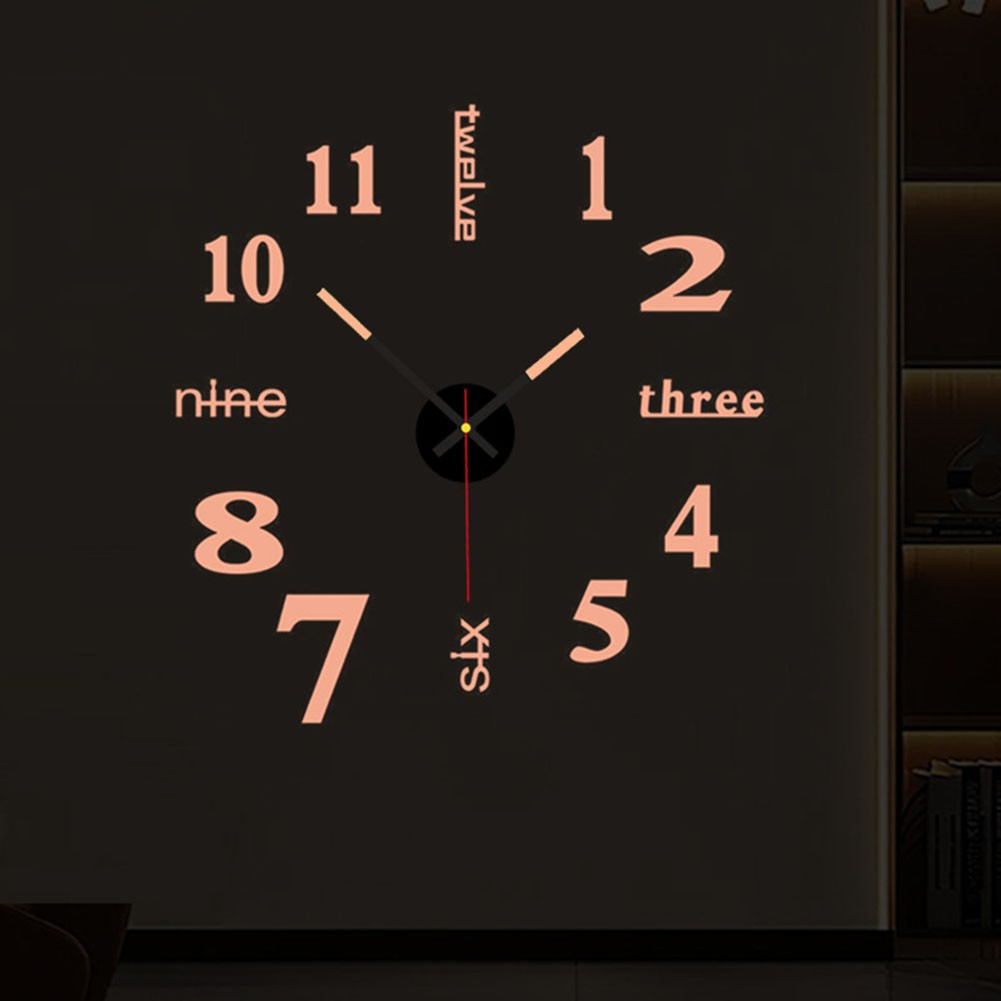 Silent Operation Luminous Wall Clock in For Pink for Creative Installation