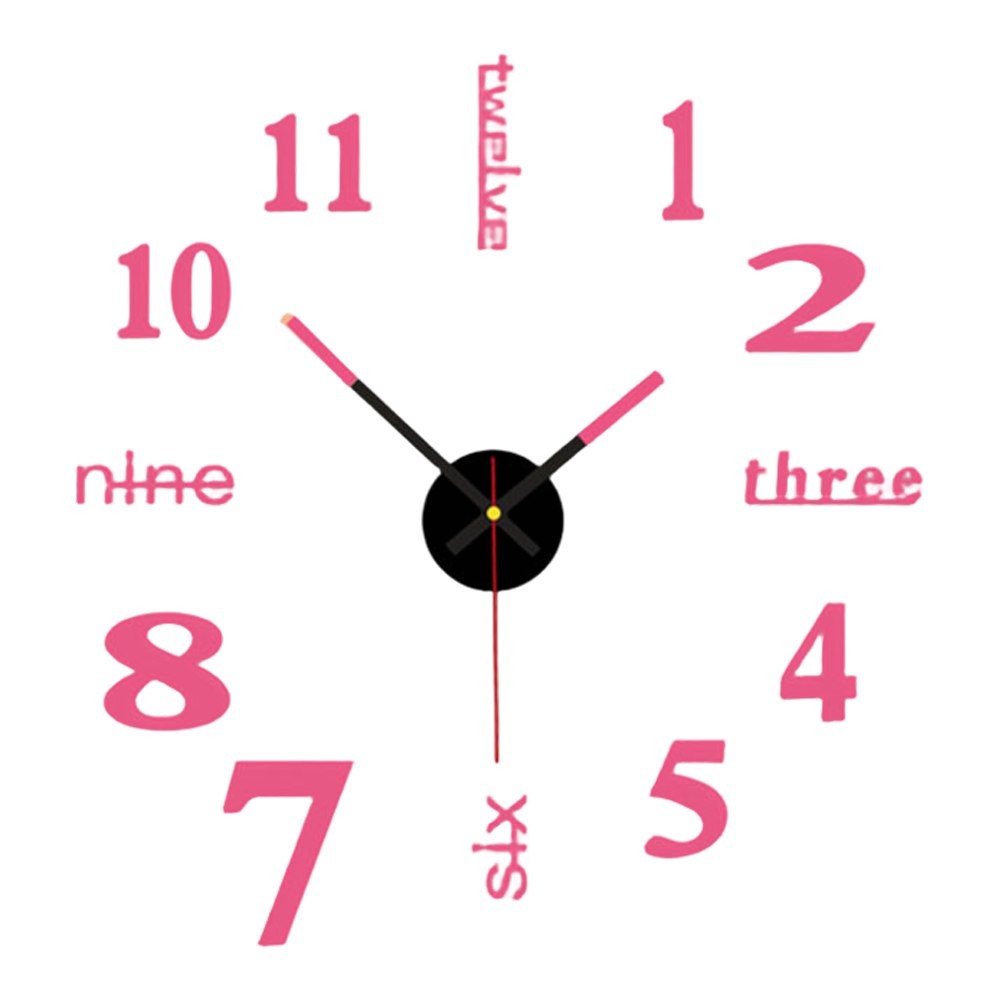 Silent Operation Luminous Wall Clock in For Pink for Creative Installation