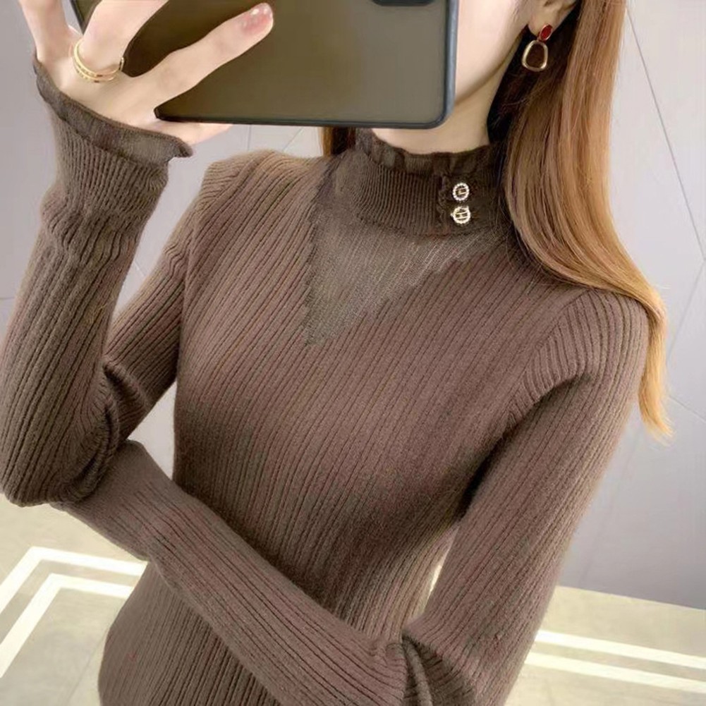Innovativer Damen Freizeit Pullover in trendiger halber Rollkragen Optik - Picture 20 of 21