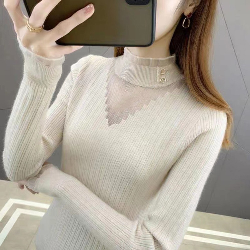 Innovativer Damen Freizeit Pullover in trendiger halber Rollkragen Optik - Picture 14 of 21