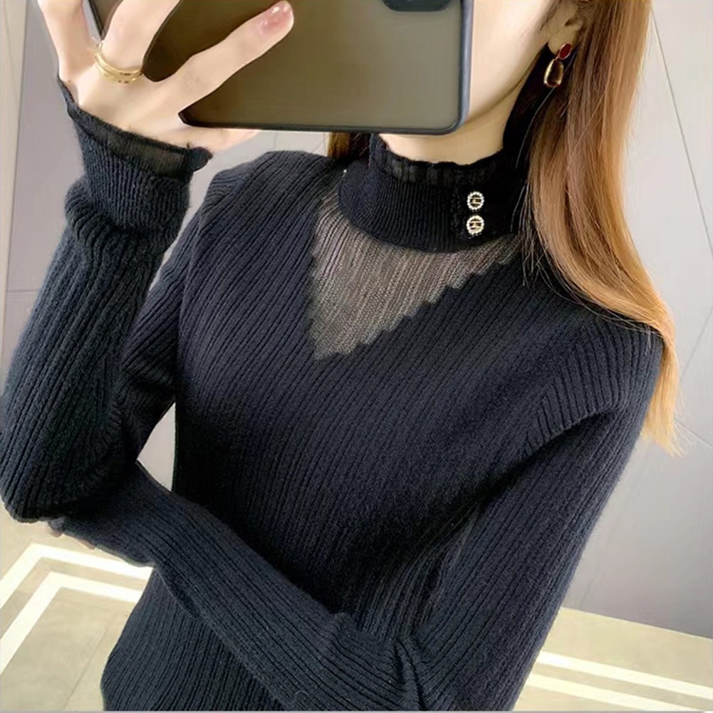 Innovativer Damen Freizeit Pullover in trendiger halber Rollkragen Optik - Picture 21 of 21