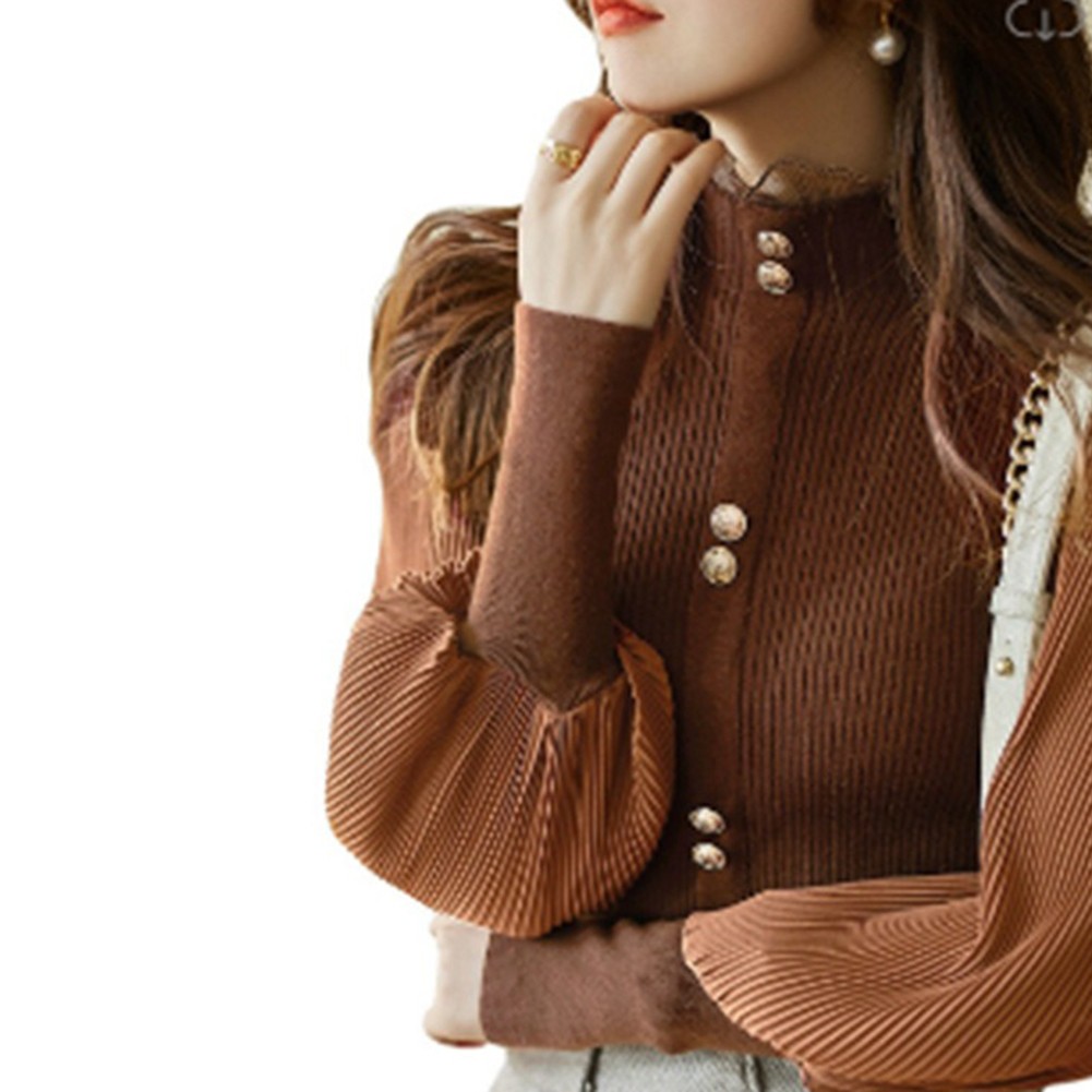 Korean Style Long Sleeve Turtleneck Cardigan for Women Vintage Fashion - Picture 18 of 33