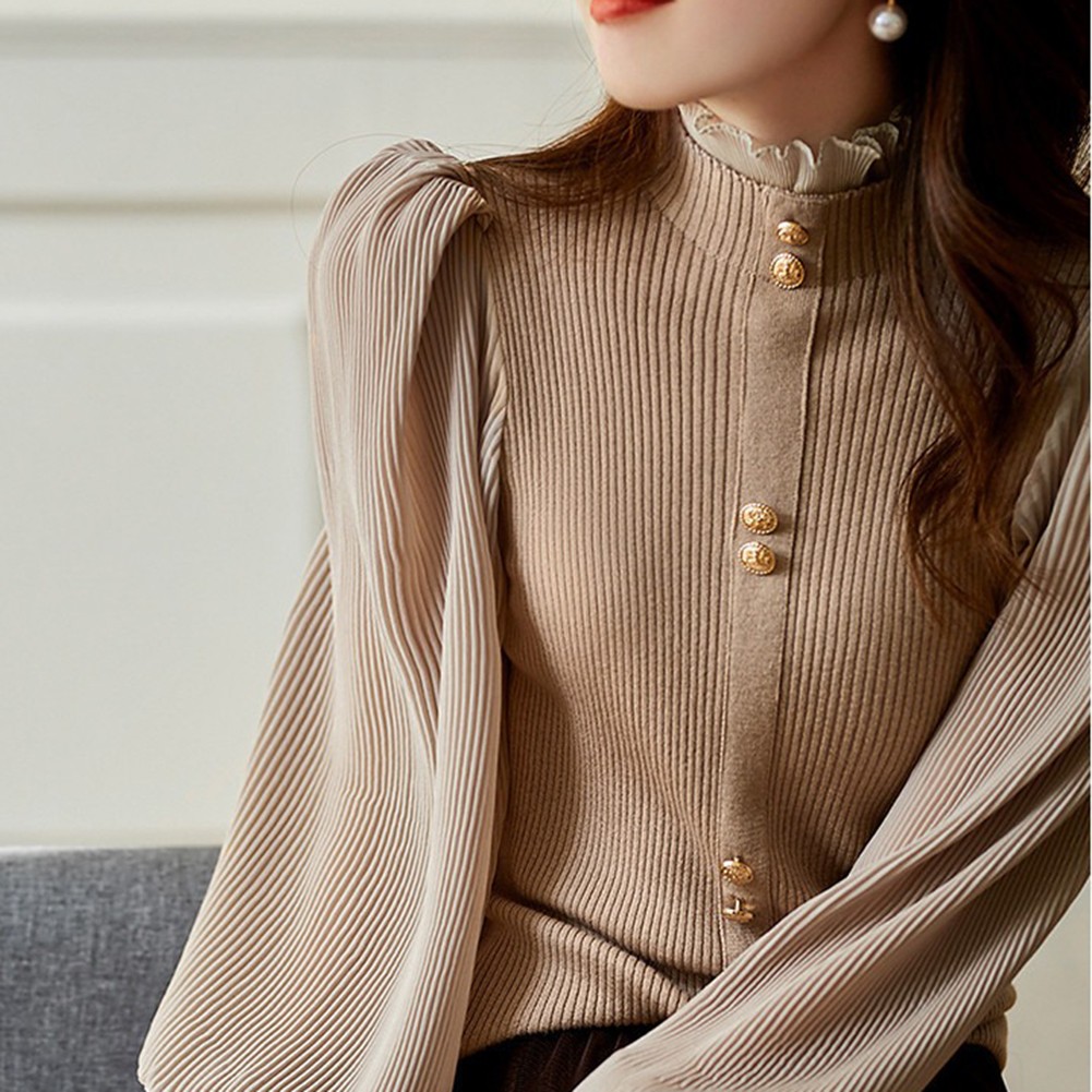 Korean Style Long Sleeve Turtleneck Cardigan for Women Vintage Fashion - Picture 27 of 33