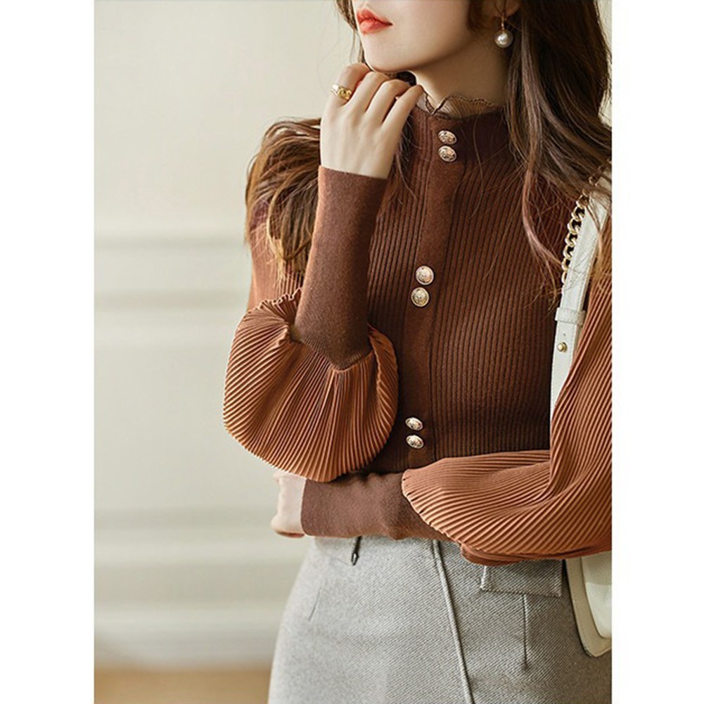 Korean Style Long Sleeve Turtleneck Cardigan for Women Vintage Fashion - Picture 22 of 33