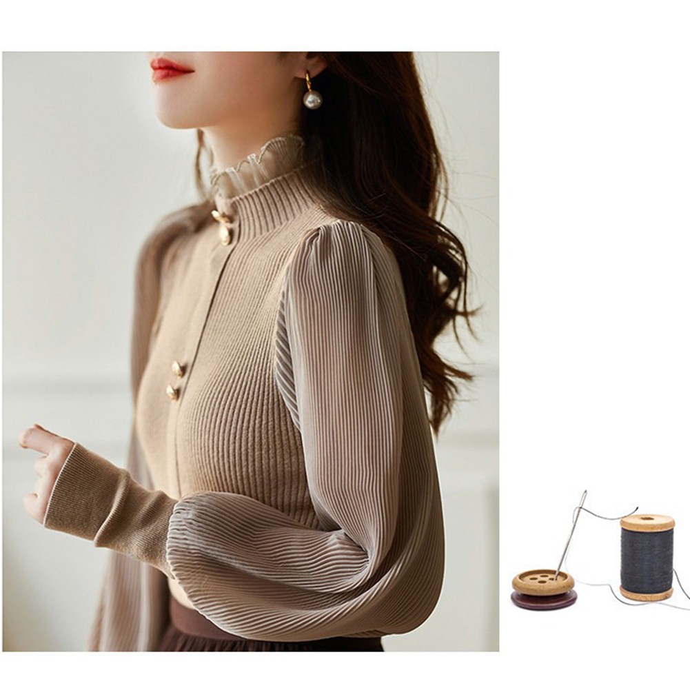 Korean Style Long Sleeve Turtleneck Cardigan for Women Vintage Fashion - Picture 29 of 33