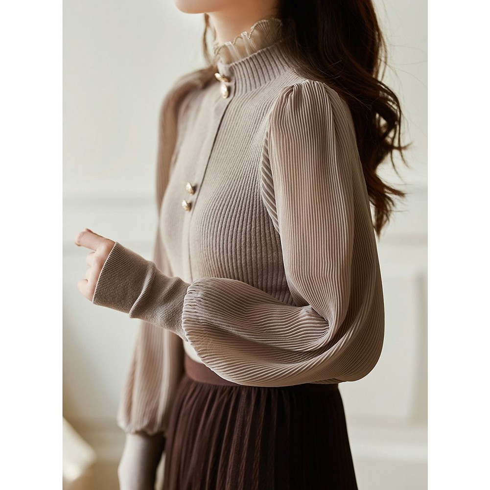 Korean Style Long Sleeve Turtleneck Cardigan for Women Vintage Fashion - Picture 26 of 33