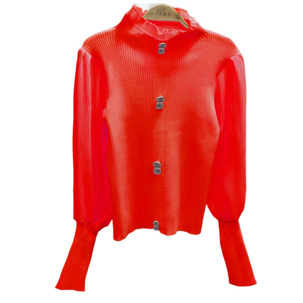 Korean Style Long Sleeve Turtleneck Cardigan for Women Vintage Fashion - Picture 32 of 33