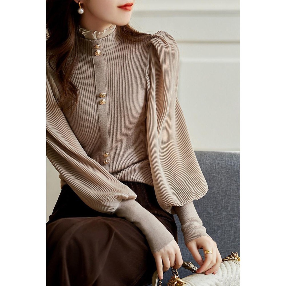 Korean Style Long Sleeve Turtleneck Cardigan for Women Vintage Fashion - Picture 25 of 33