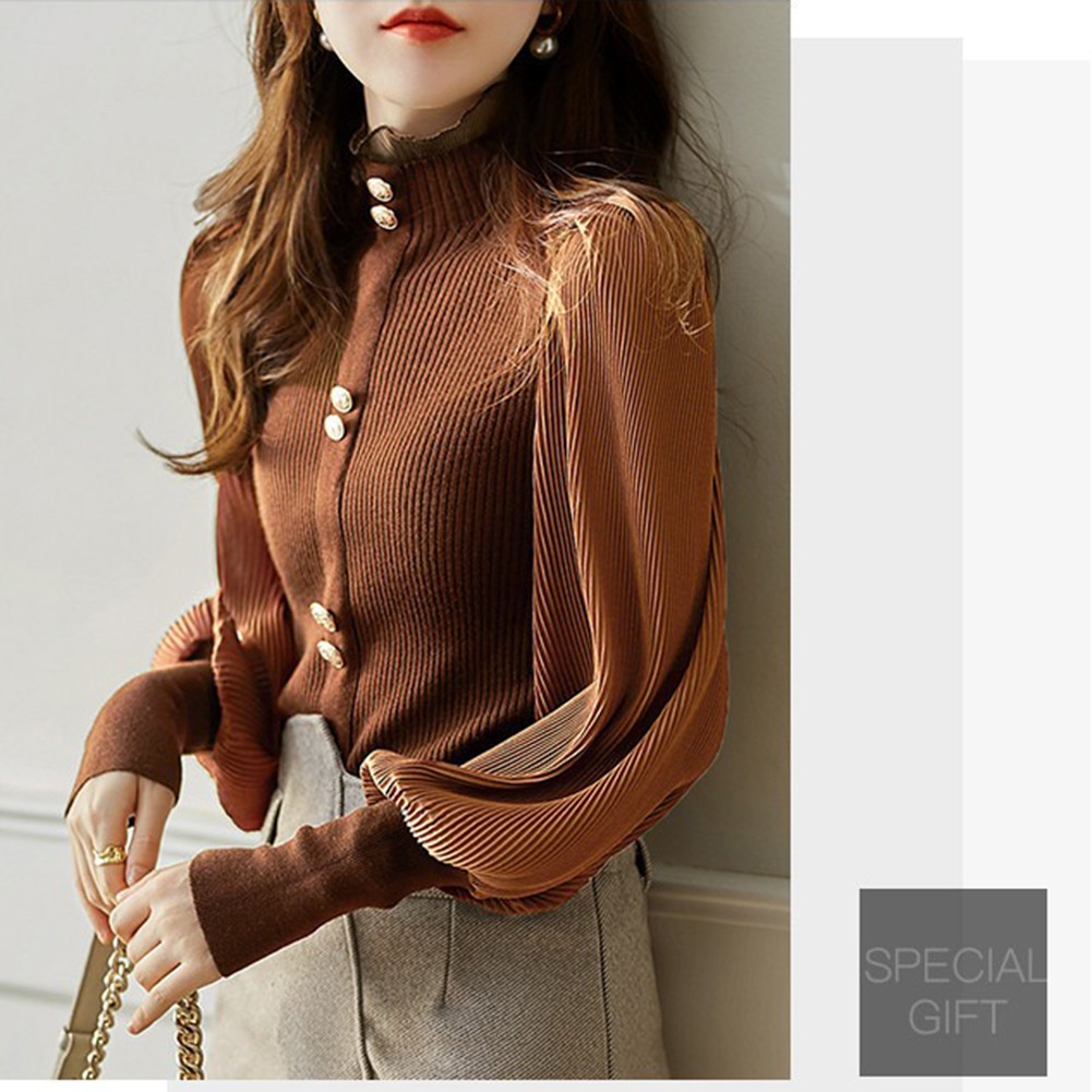 Korean Style Long Sleeve Turtleneck Cardigan for Women Vintage Fashion - Picture 21 of 33